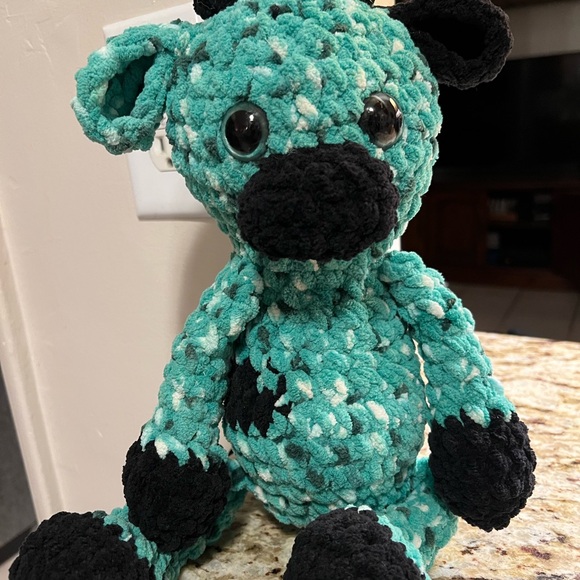 Charming Teal and Black crochet cow! - Picture 3 of 3